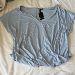 Torrid Light Blue V-Neck Blouse